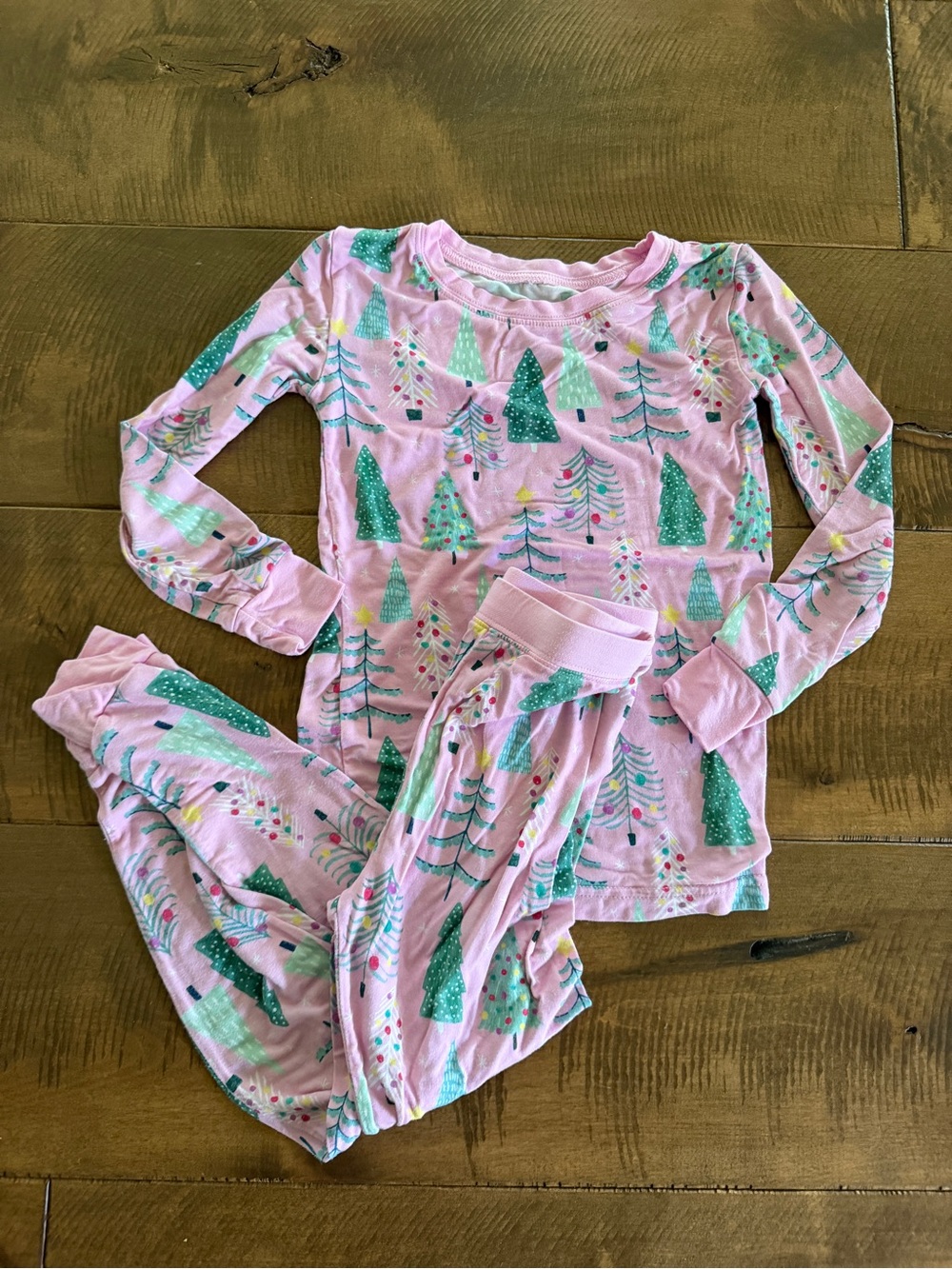 Little Sleepies Pink Christmas Tree Pajamas, 4T